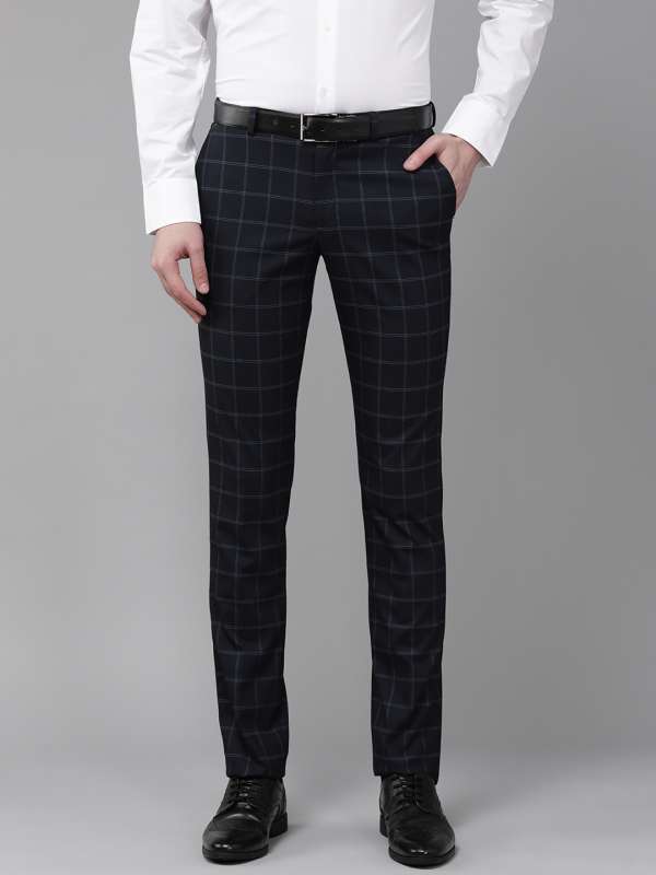 Mens skinny navy trousers sales