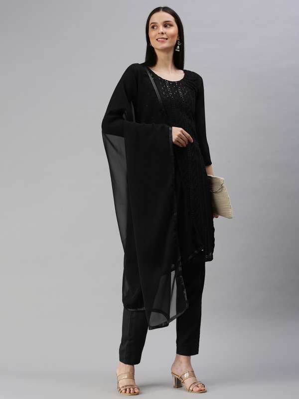 Black dress material online best sale
