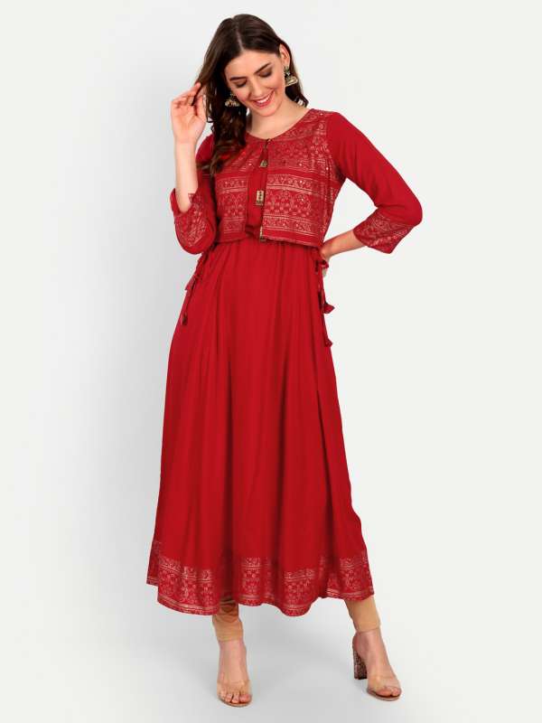 Myntra kurtis top with jacket