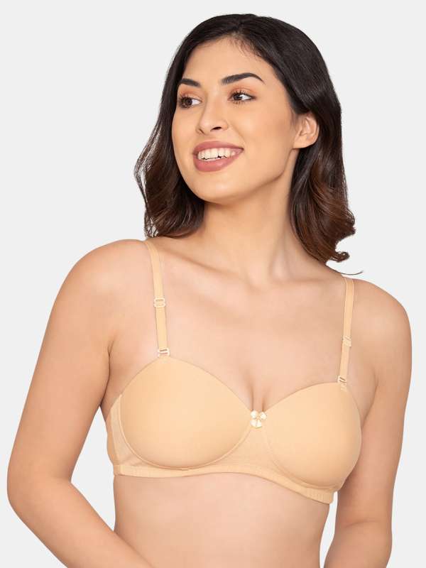 Buy online Beige Solid Bralette Bra from lingerie for Women by