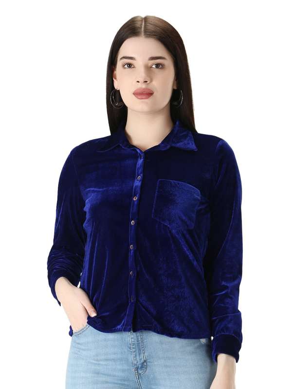 Blue velvet shirt outlet mens