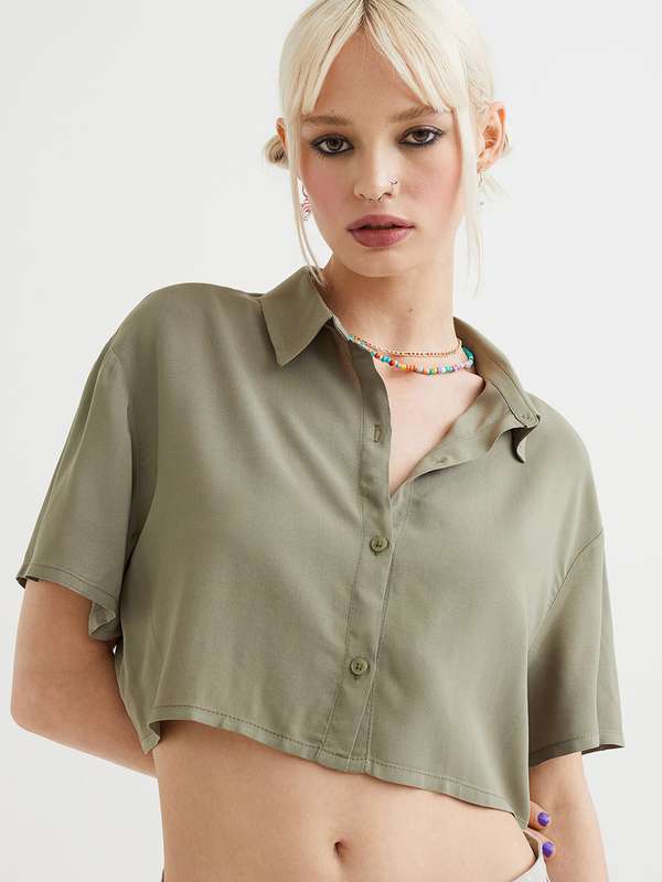 Linenblend Crop Shirt ubicaciondepersonas.cdmx.gob.mx