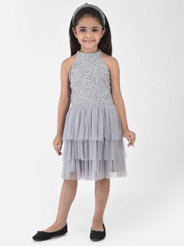 Girls grey hotsell lace dress