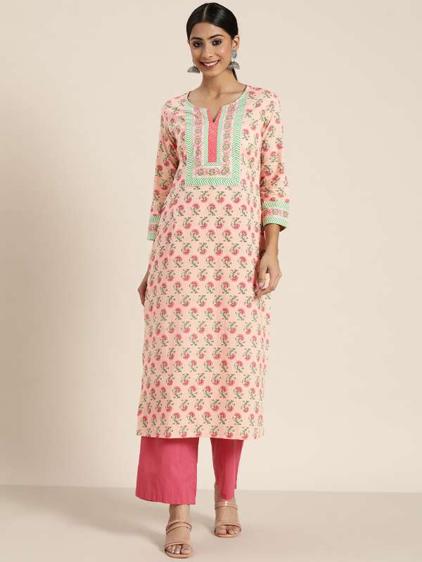 Rain & rainbow orange embellished kurta churidar dupatta outlet