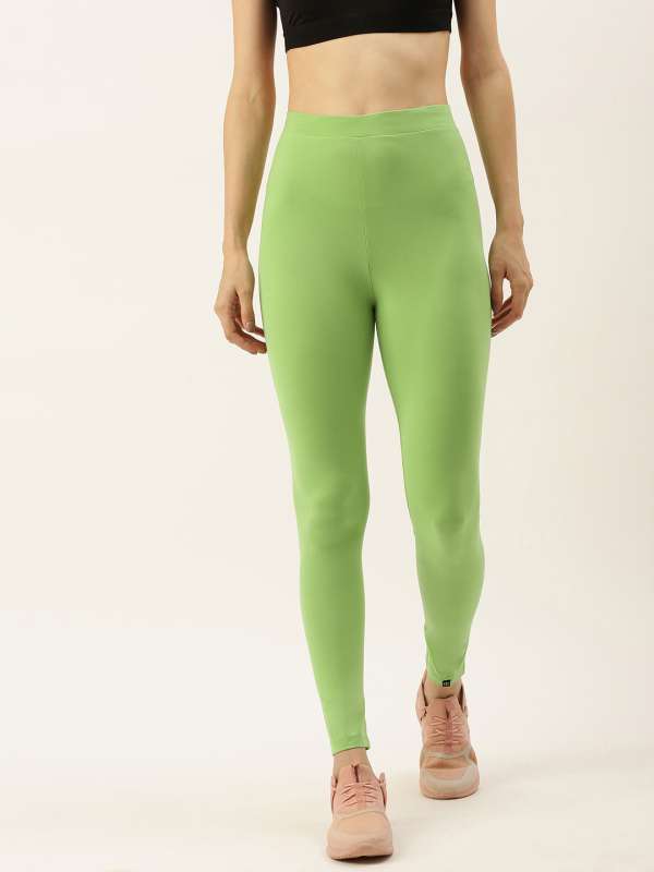 Buy Suti Women Cotton Ankle Length Leggings Lime Green online