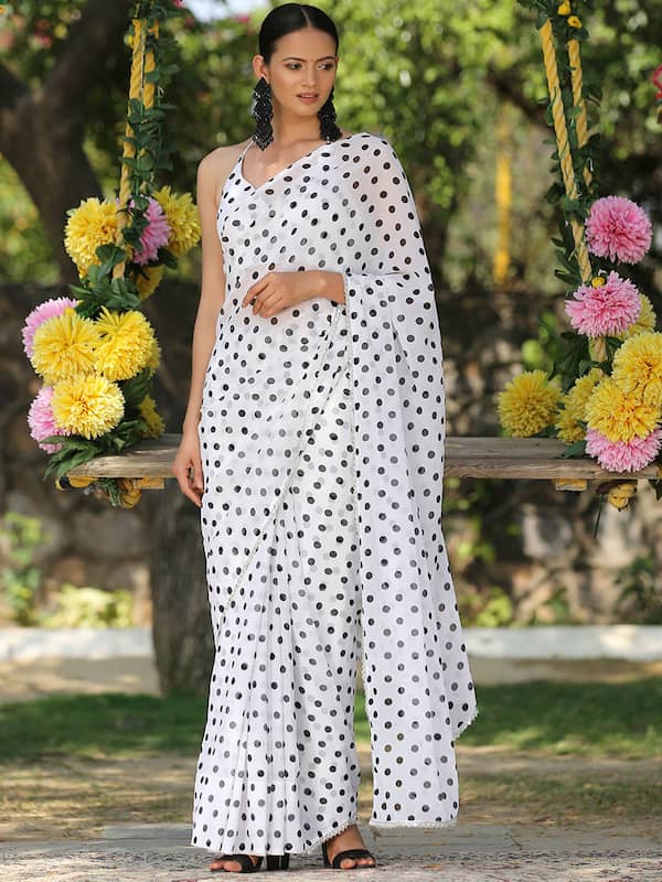 Share 88+ polka dot blouse for saree best