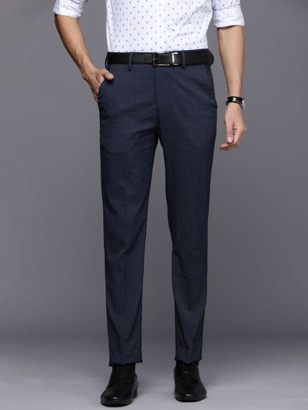 Buy Arrow Men Navy Pinstriped Hudson Tailored Formal Trousers - NNNOW.com