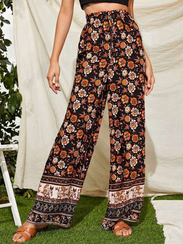 Patterned trousers womens store