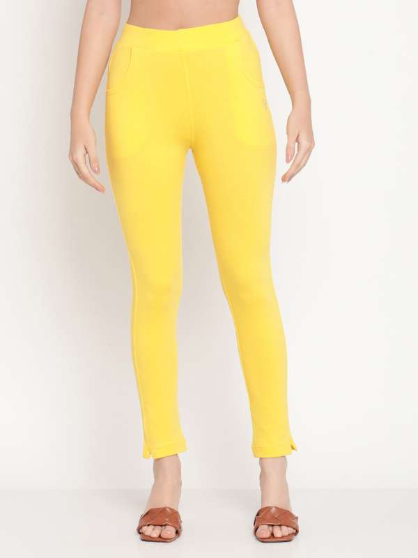 Buy Go Colors Women Yellow Polycotton Jeggings Online at Best