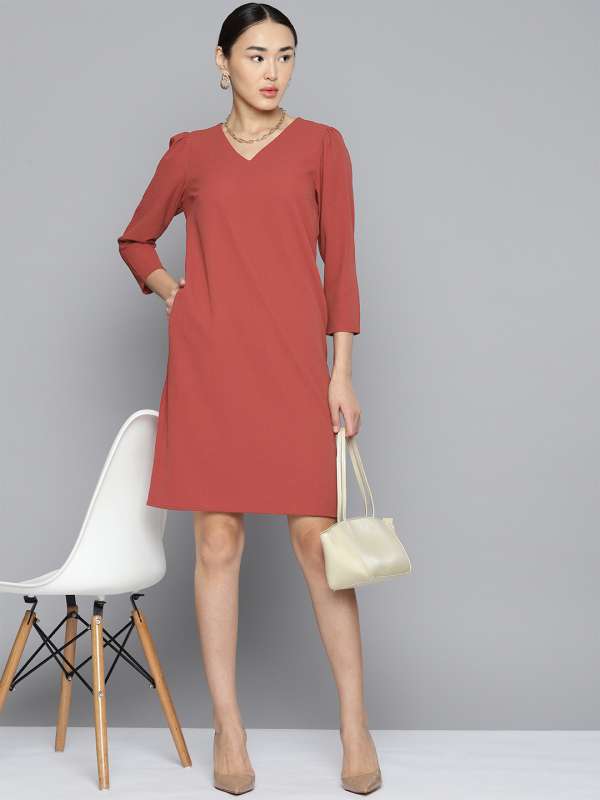 Rust Solid Shift Dress 5845132.htm Buy Rust Solid Shift Dress