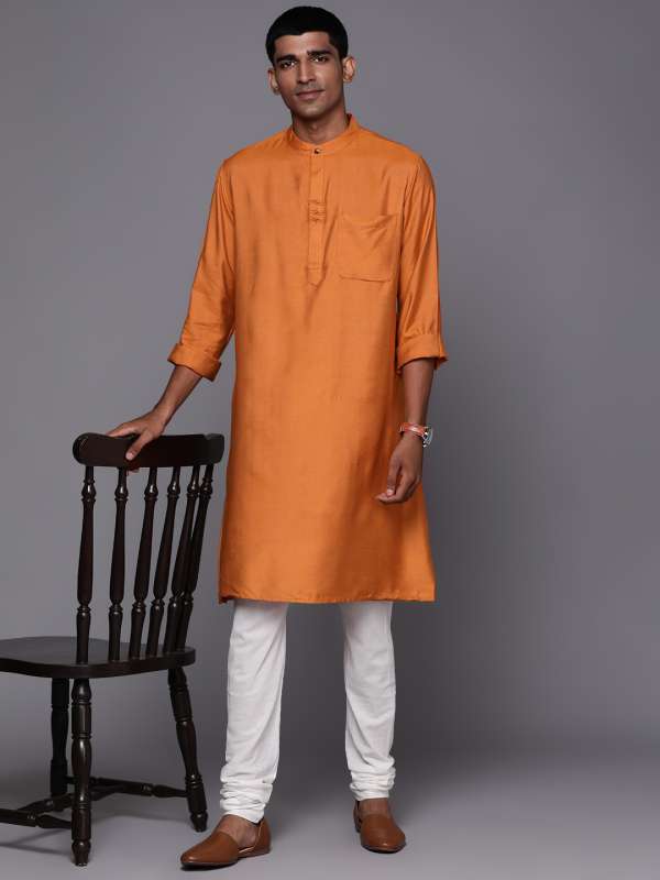 Orange Men Ethnic Wear Fab India Buy Orange Men Ethnic Wear Fab