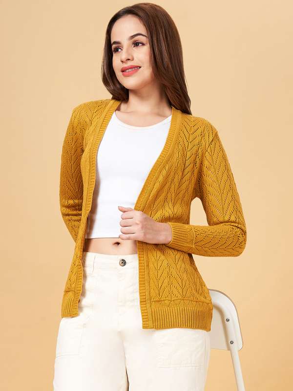 Buy OPEN FRONT CROPPED WHITE CARDIGAN for Women Online in India