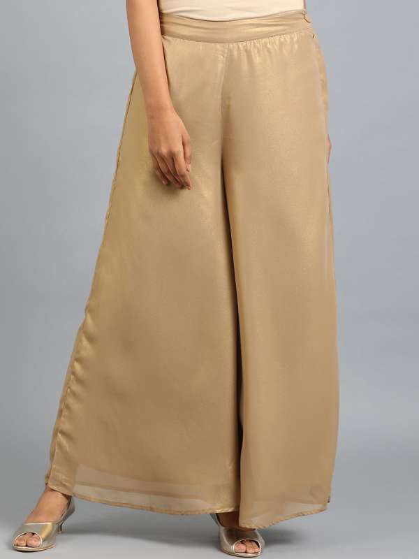 Buy Ishin Women Black & Golden Foil Print Sharara Pants - Palazzos for  Women 9170419 | Myntra