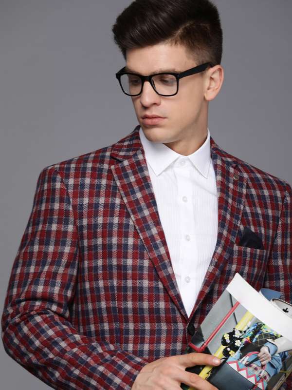 Red check outlet blazer mens