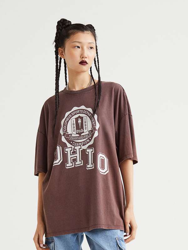 Ladies brown t shirt Clearance