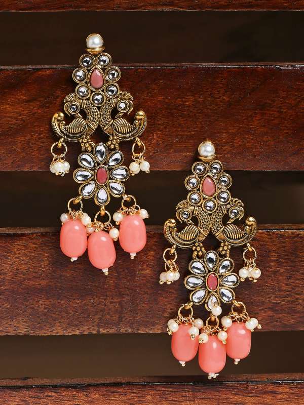 Oomph Peach Earrings Buy Oomph Peach Earrings online in India