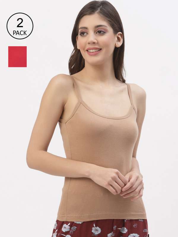 Buy Floret Cotton Camisole (Pack of 2) - Nude Red at Rs.418 online
