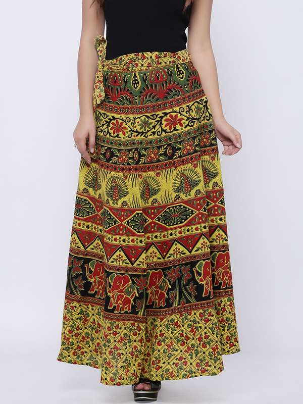 wrap around skirt myntra