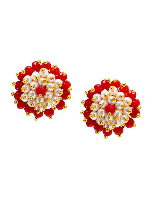 White Red Earrings Buy White Red Earrings online in India