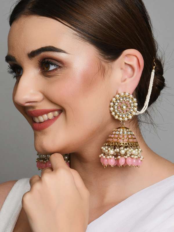 Women Peach Earrings Buy Women Peach Earrings online in India