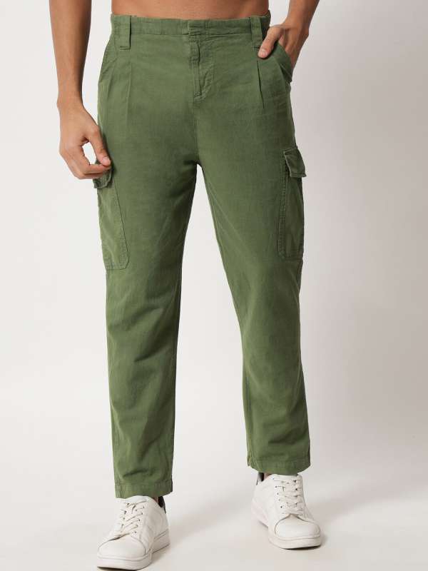 Olive Cargos Trousers Buy Olive Cargos Trousers online in India
