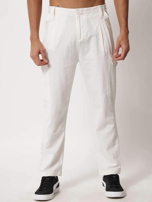Tapered Fit Pants In White