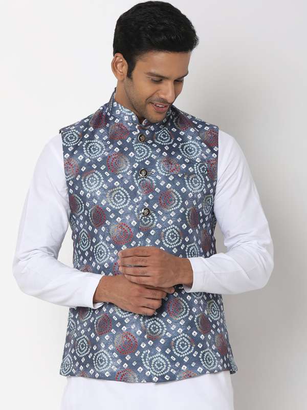 Digital printed deals nehru jacket
