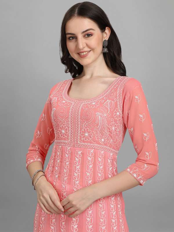 Chikankari anarkali new arrivals kurti online