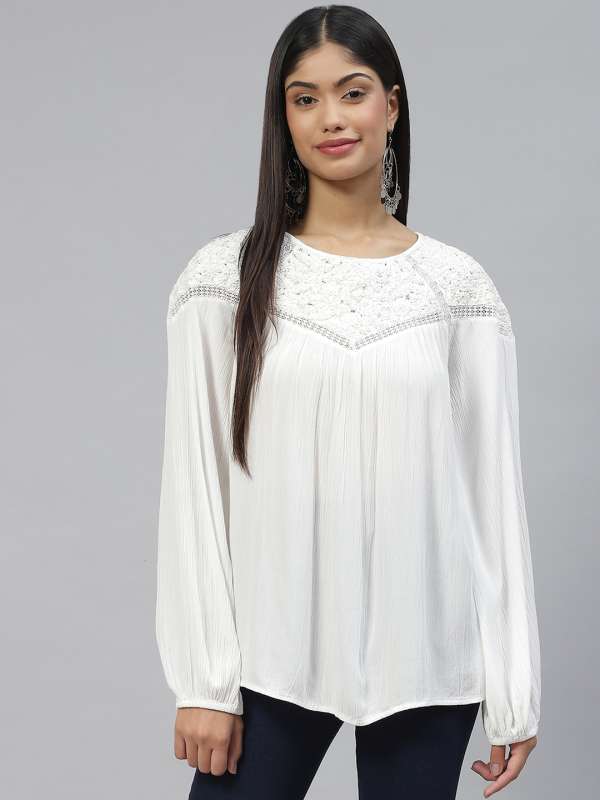 Buy Marks & Spencer White Pure Cotton Embroidered Long Sleeve
