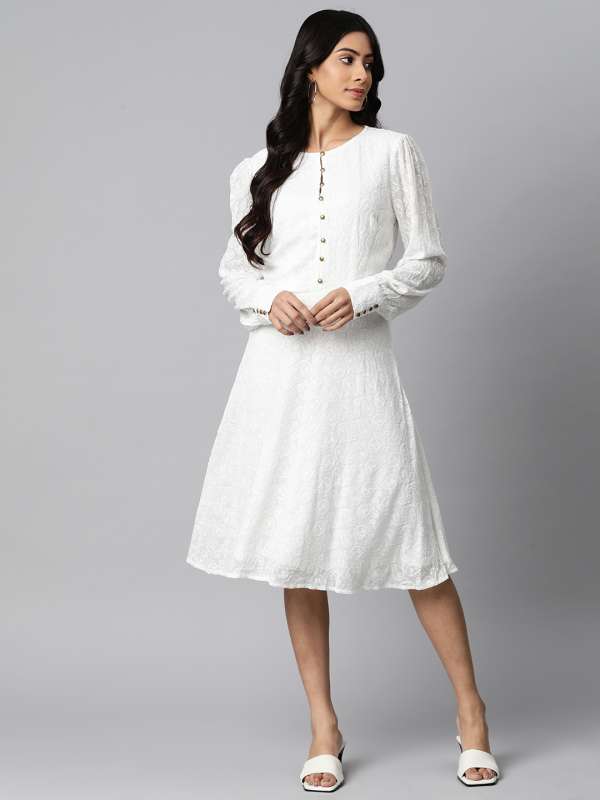 Marks and spencers white dress best sale
