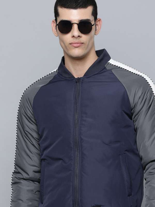 Flying Machine Navy Blue Solid Padded Jacket Buy Flying Machine