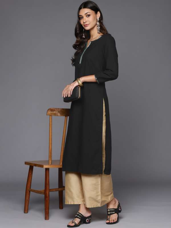 Fabindia black silk kurta hotsell