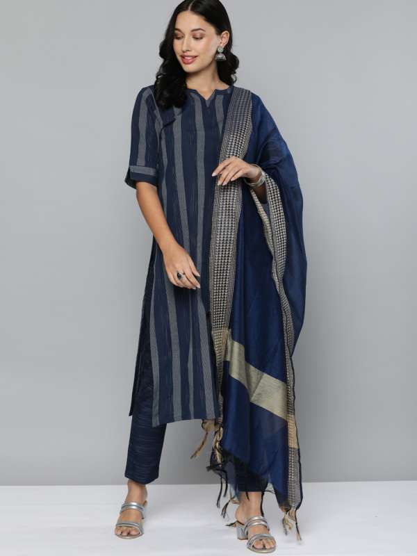 Navy blue color top dress material