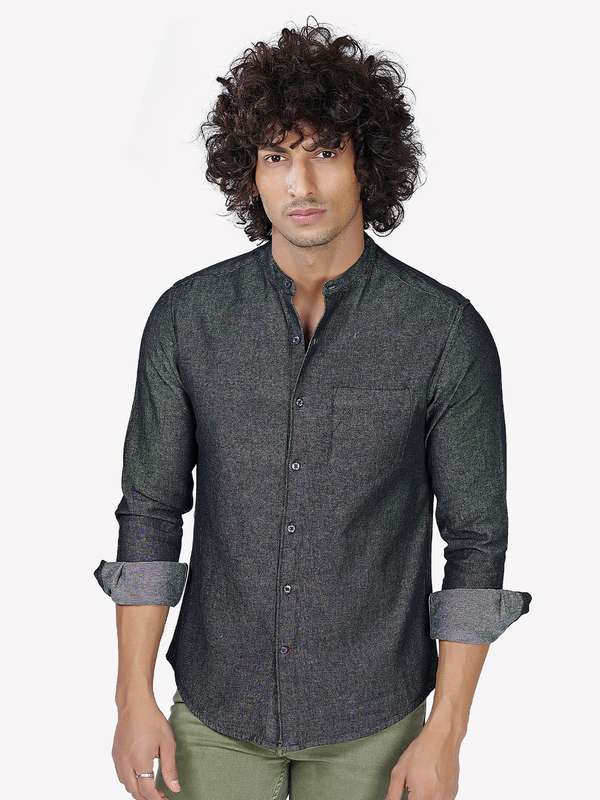 Men Black Denim Shirts - Buy Men Black 