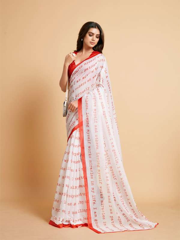 White Sarees Buy White Sarees online in India