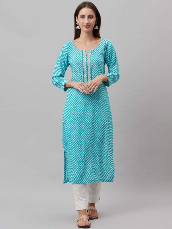 Sky blue fashion kurtis online