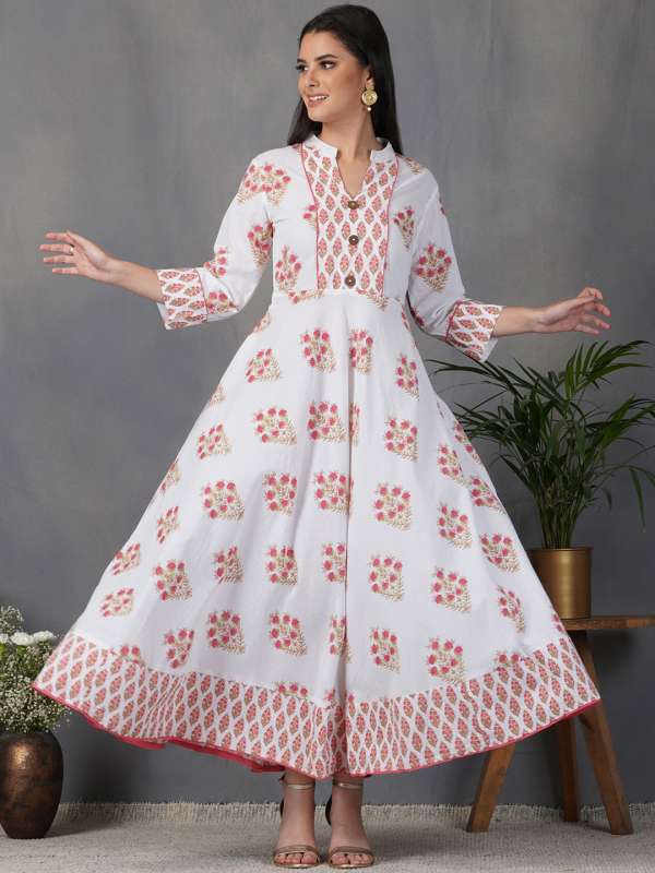 Myntra white anarkali discount