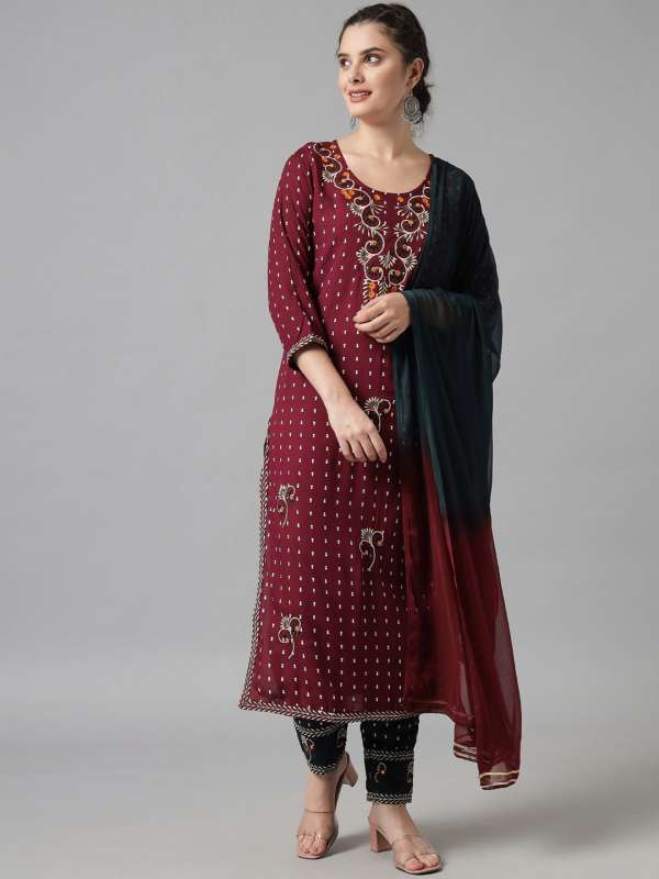 Indo Western Suits Salwar Suit And Dupatta Churidar Buy Indo
