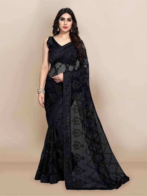 Buy Black Embroidery Saree for Women Online from India's Luxury Designers  2023-sgquangbinhtourist.com.vn