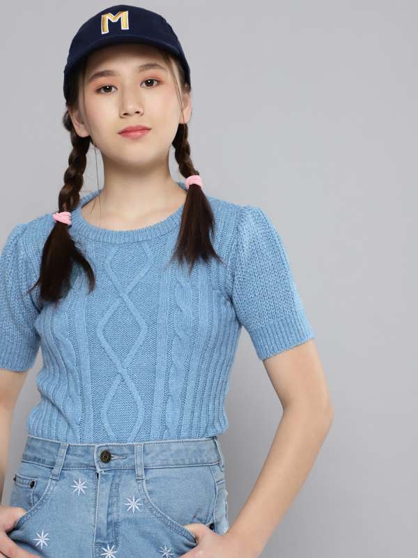 Girls short sale sleeve sweater