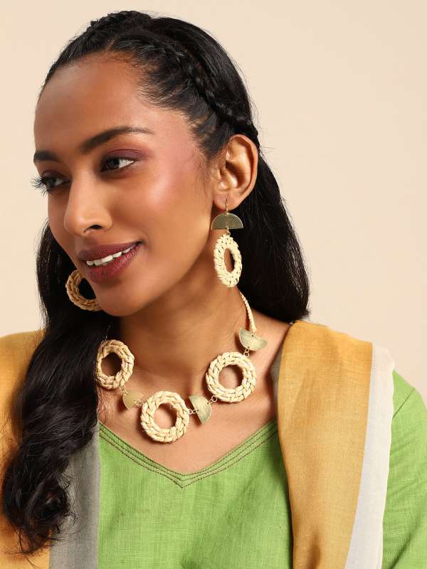 Jute jewellery online shopping sale