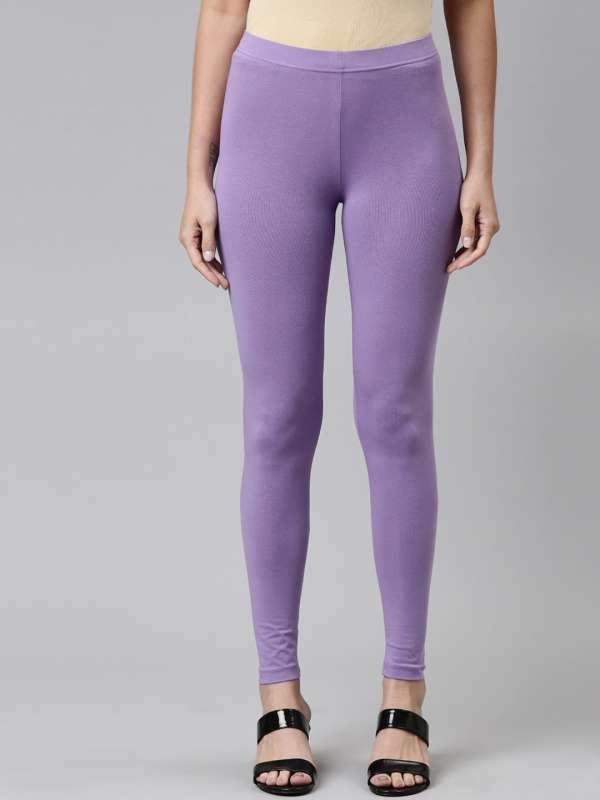 Buy Lyra Women's Purple Solid Churidar Leggings Online at Best