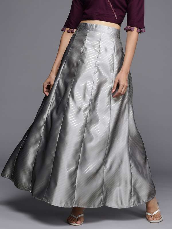 Silver long skirt online india store