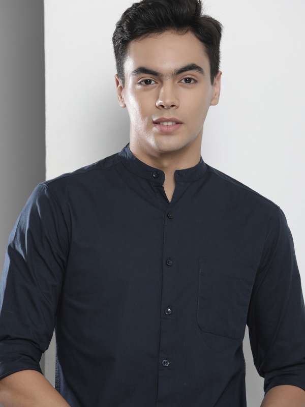 Chinese collar online casual shirts
