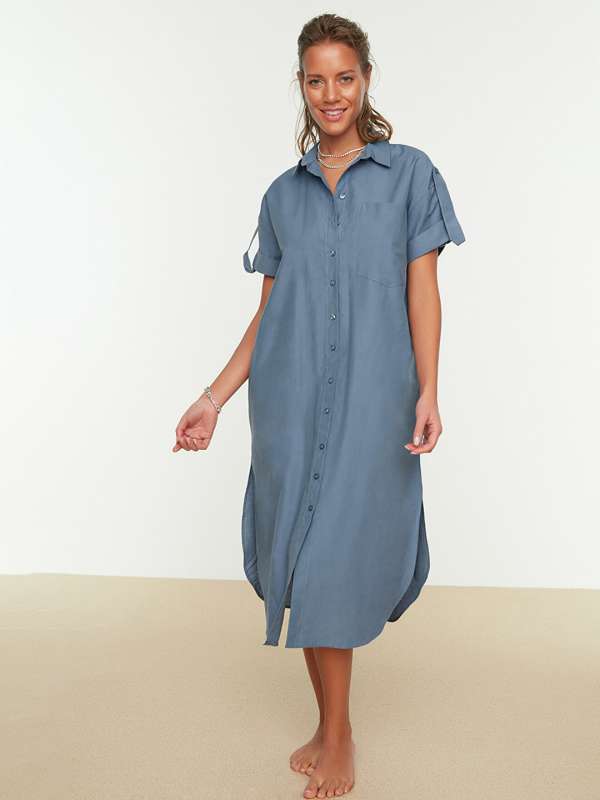 Womens powder blue dress top