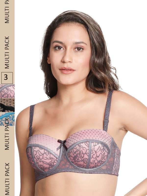 Susie Black Beauty Padded Wired Full Lace Balconette Bra