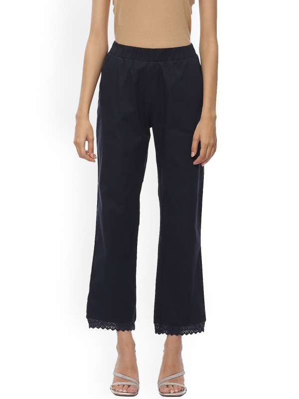 Zoe High Waist Trousers in Chambray Handloom  Ela Label