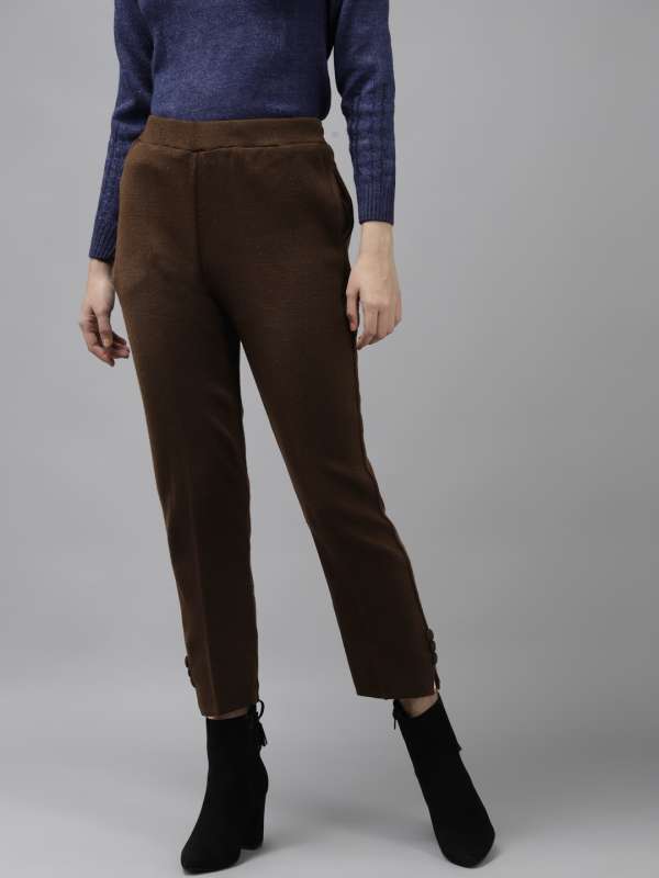 Buy Brown Trousers  Pants for Women by SMARTY PANTS Online  Ajiocom