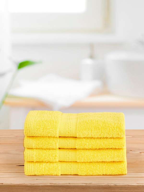 Yellow face towels clearance