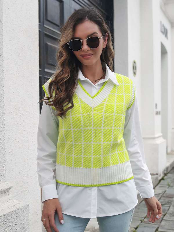 Green yellow sweater clearance